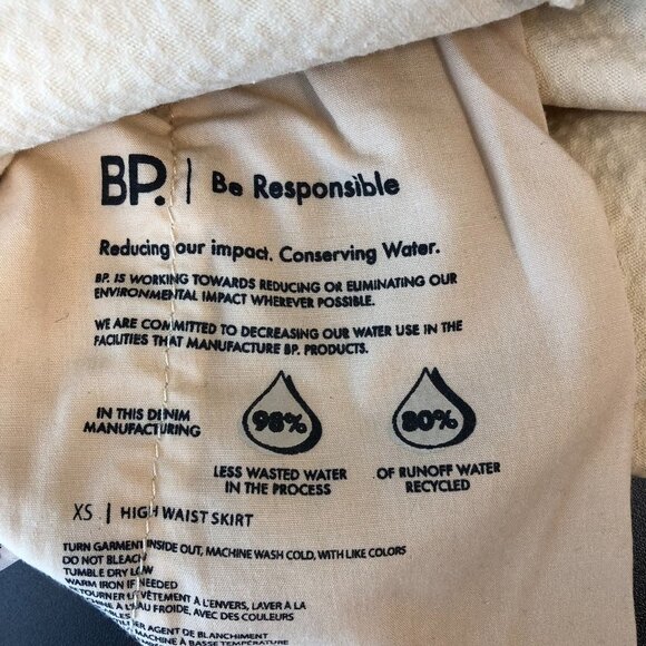 BP Nordstrom yellow corduroy mini skirt w/ pockets and front slit high waist XS - Picture 8 of 12